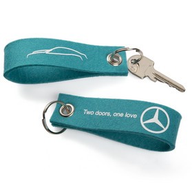Bedruckte Schlüsselschlaufe in trendiger Farbe für die Daimler AG in Sindelfingen